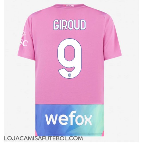Camisa de Futebol AC Milan Olivier Giroud #9 Equipamento Alternativo 2023-24 Manga Curta